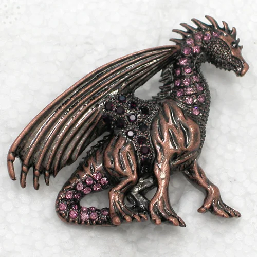 60Pcs/lot Mixed cdor (Can Notes color) Fashion brooch Rhinestone Fiying Dragon Pin brooches C101464