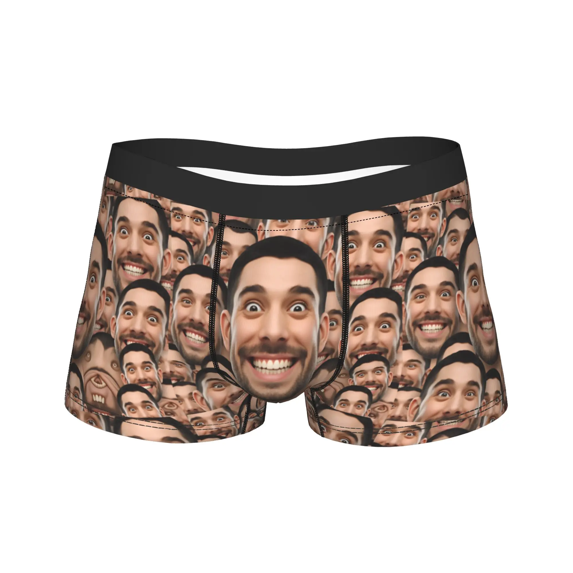 Custom Your Head Boxershorts  3D Pouch Underwear High Quality Custom Shorts Briefs Elastic Males Underpants Plus Size 2XL