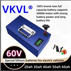 Brand new 60V20Ah25Ah30Ah 100% full capacity 18650 lithium battery pack 250-2000W large capacity+67.2V 2A charger