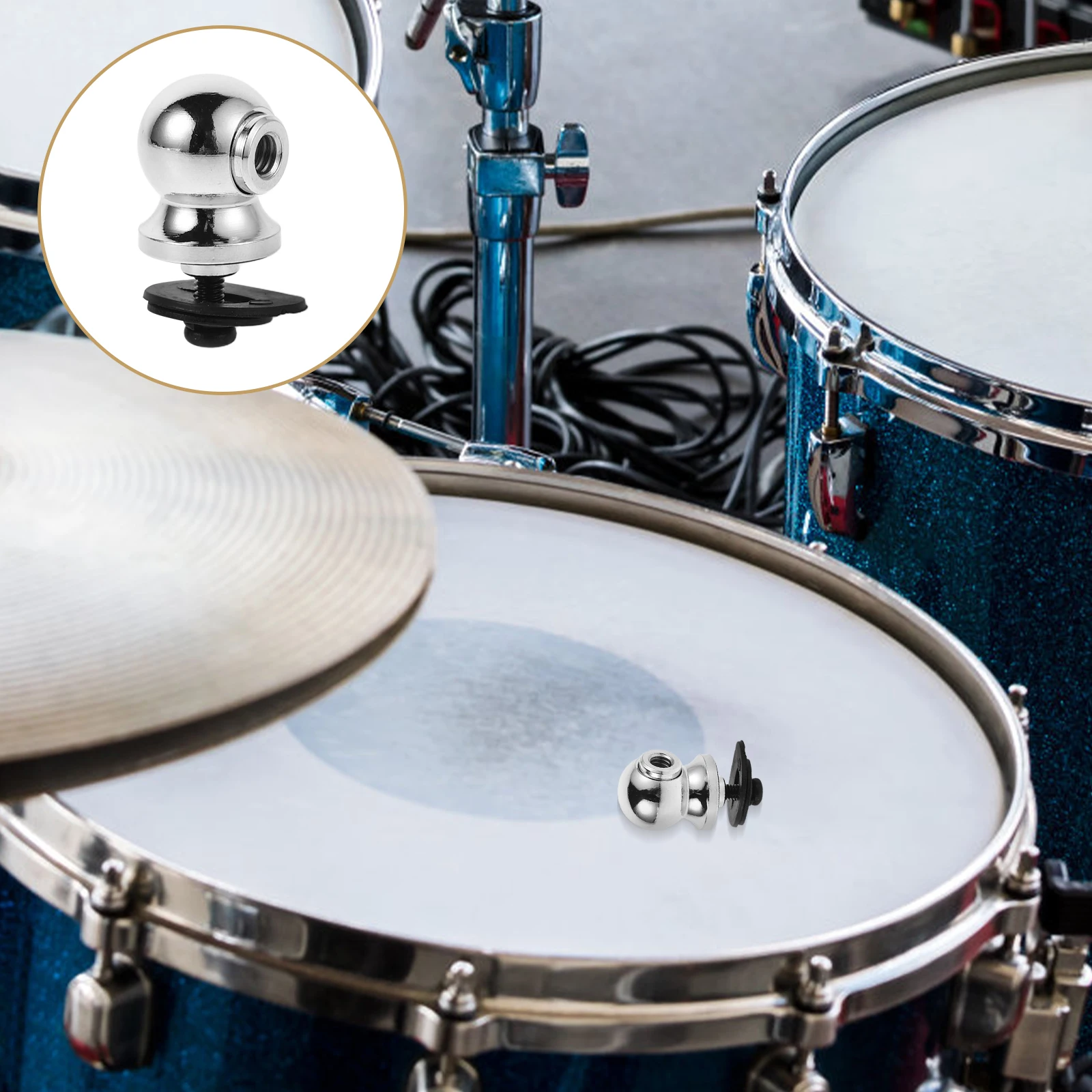 

Drum Set Ear Lug Locks Double Holes Lugs Bass Rim Zinc Alloy Replacement Drums Silver Accessories Kit