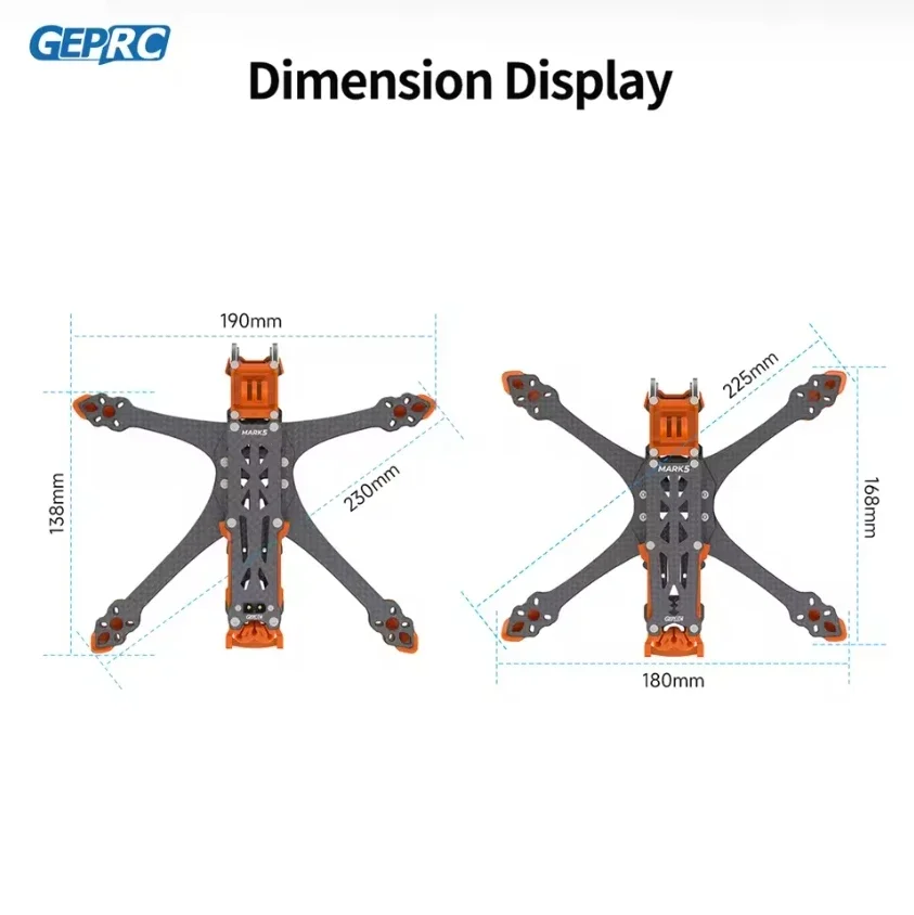 GEPRC GEP-MK5 O4 Pro DC Mark5 ワイド X フレーム 5 インチドローンカーボンファイバー RC FPV クアッドコプターヘリコプター交換アクセサリーパーツ
