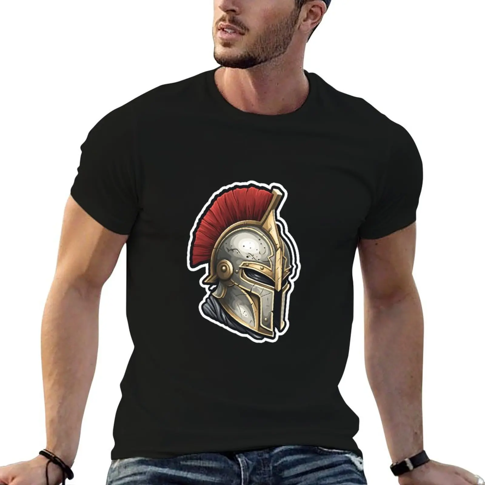 Cyber Spartan // Sparta // Spartan Warrior // Spartan Blue warrior T-Shirt man t shirt designer T-Shirt