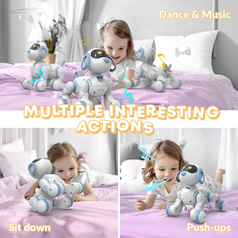 Divertente RC Robot Cane elettronico Stunt Dog Comando vocale Touch-sense Musica Canzone Robot Dog per ragazzi Ragazze Giocattoli per bambini 18011
