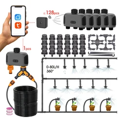 50-5M System nawadniania kropelkowego Bezprzewodowy Wifi Kompatybilny z Bluetooth Zegar ogrodowy Regulowane zraszacze Telefon Pilot 1/4 '' Miękki wąż Szklarnia Zestaw do opryskiwania otwartej ziemi