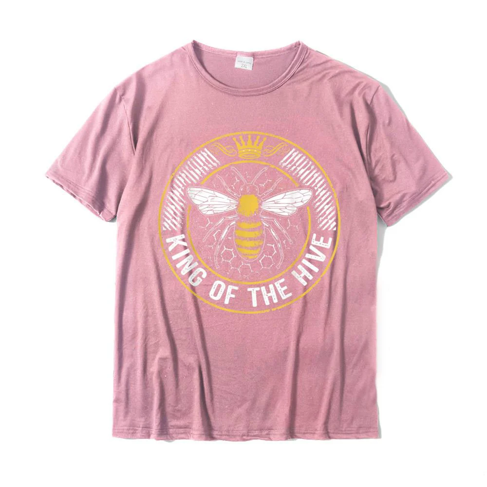 King Of The Hive Beekeeper Bee Lover Honey T-Shirt Normal T Shirt For Adult Cotton Tees Normal Discount Fashion Streetwear