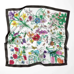 70cm*70cm Designer 2025 Chiffon New Summer Silk Scarf For Women Cotton Ladies Bandana Fashion Shawls and Wraps Scarves foulard