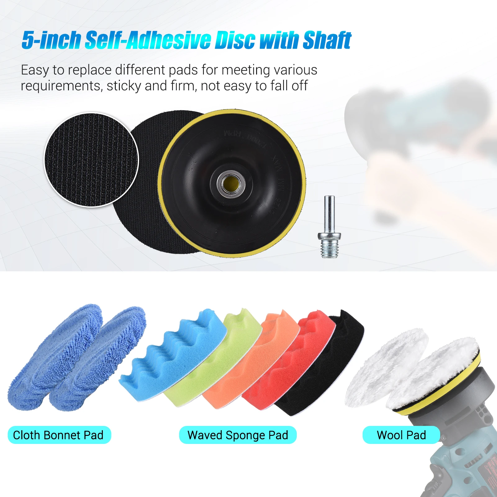 5-inch Electric Polisher for cars 700W Car Polishing Kit 3700RPM Variable Speed Polishing Machine Automotive polisher