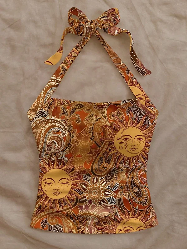 Sexy ter Vest Top Women's Clothing ort Sle Ne Hanging Design Animal Pattern Polyester Fiber Summer Faion