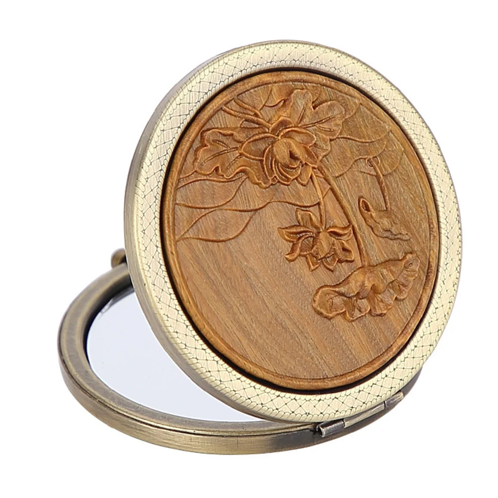 Stilvoller, schicker, doppelseitiger Klappspiegel aus Metall im Taschenformat, kleine Geldbörse, Reise-Make-up-Werkzeug für Frauen und Mädchen, Make-up-Spiegel