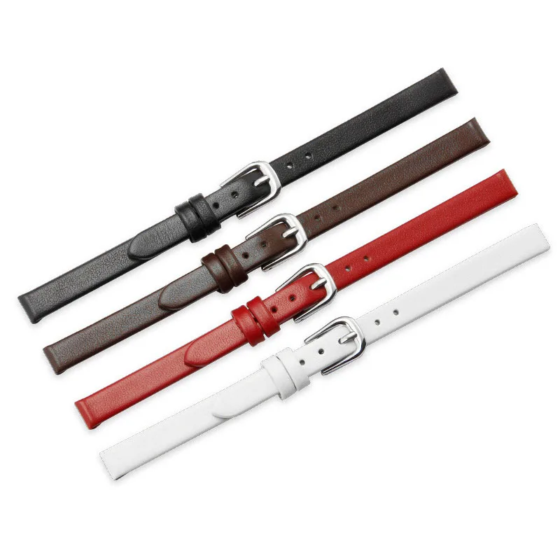 Soft Geunine Leather Watch Band Women Straps 6/8/10/12/13/14/15/16/17mm Bracelets Ladies Small Size Cowhide Leather Watch Belts