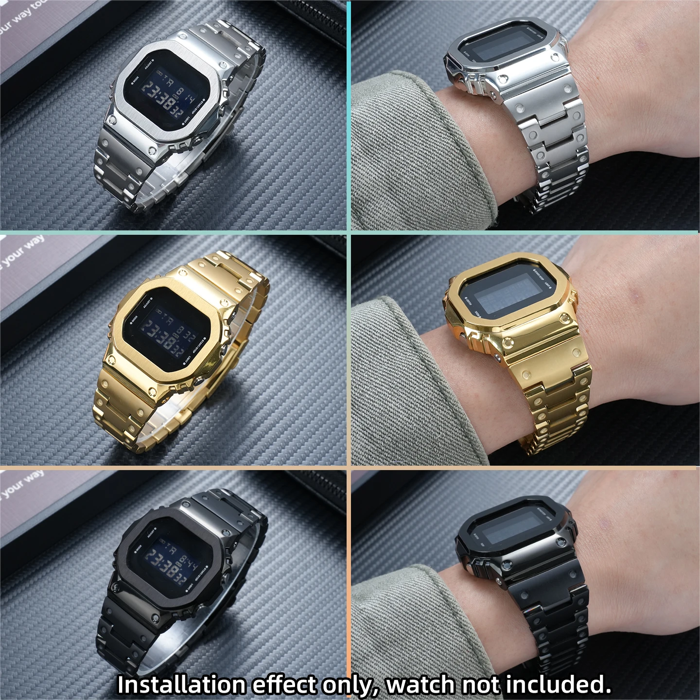 Titanium Alloy Case Strap Mod Kit For Casio G‑SHOCK 3229 DW‑5600 GW‑B5600 GW‑M5610 G‑5600U GM5600 3459 GMW‑B5000 Watch Accessory