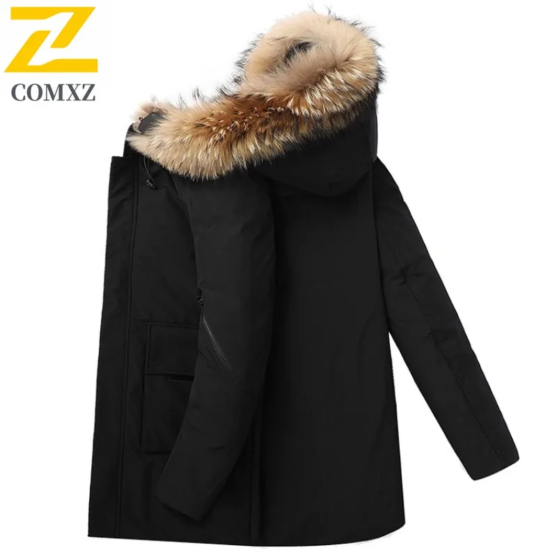 

Men's Parka Coat Hooded Warm Winter Thermal Windproof Outdoor Ski Padding Coat Hiking Camping Lightweight Gorpcore Long Parka