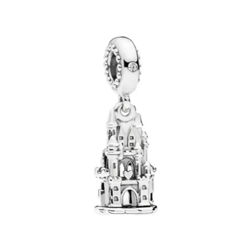 New Fine Bead 925 Silver Plat Eiffel Tower Cross Religion safety Pendant Dangle For original  Charm DIY Jewelry Bracelet