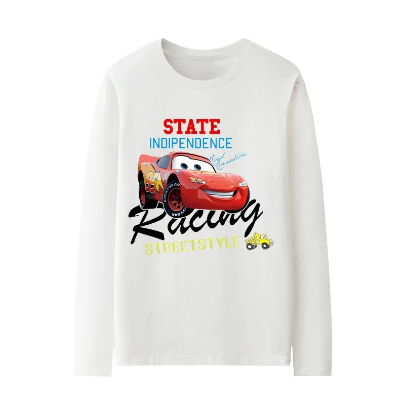 Koszulka z długim rękawem dla dzieci, jesienna, z motywem Zygzaka McQueena, wyścigów, anime, kreskówki, odzież z motywami popkulturowymi, dla chłopców i dziewcząt, modna.