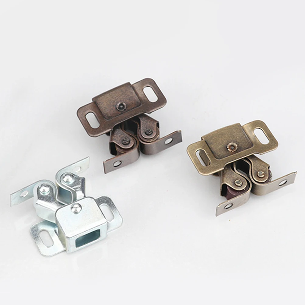 

10 PCS Cabinet Door Buckles Non Magnetic Push Open Close Spring Lockers Steel Touch Lock Set for Furniture Machine Doors