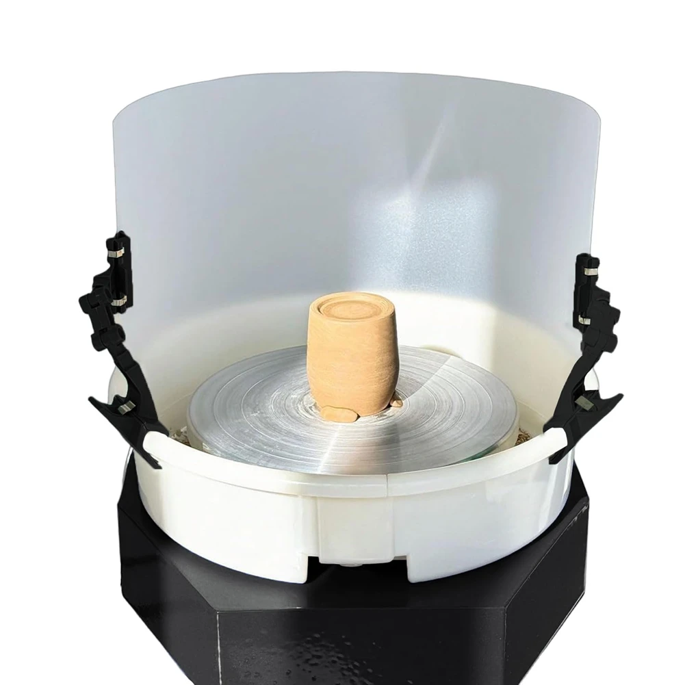 N95R Clay Screen for Pottery Tool Ceramic Clay Splash Protection Pottery Shield Pottery Embryos Protector Adjustable Clip B
