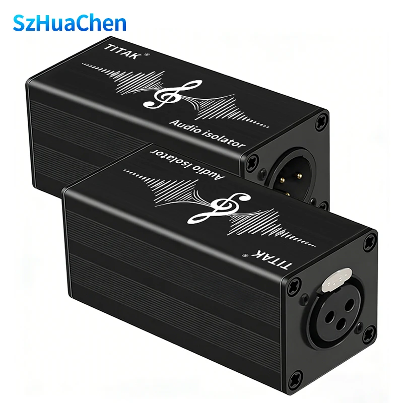 1Pcs TITAK Professional XLR Audio Noise Isolator Eliminate Buzz Hum for Live Band DJ Performance Stage Audio System