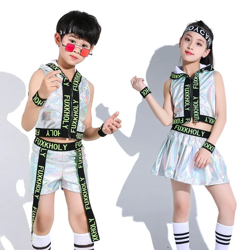 

Jazz Dancing Costumes For Children Stage Performance Street Dance Suit Boy Girl Hip Hop Dance Group Costume High Quality