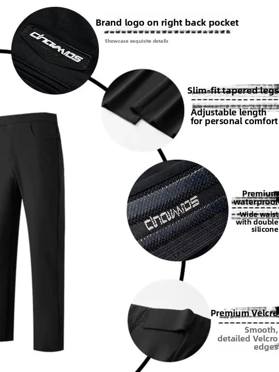Slim Fit Basketball Referee Pants Ultra Thin Quick Dry Magic Tape Black Long Pants for Men And Women High Waist Basketball Sp...