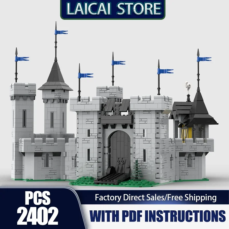 

Средневековый замок, модель Moc, строительные кирпичи, замок, модель, технология, модульные блоки, подарки, рождественские игрушки, наборы DlY, сборка