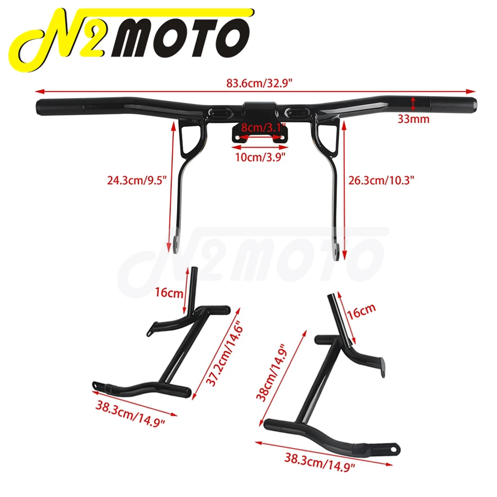 Motorcycle Crash Bar Saddlebag Guard Rails Bag Guard Bars Front Highway Engine Guard For Harley Road Glides FLHX FLHR FLHT 14-up