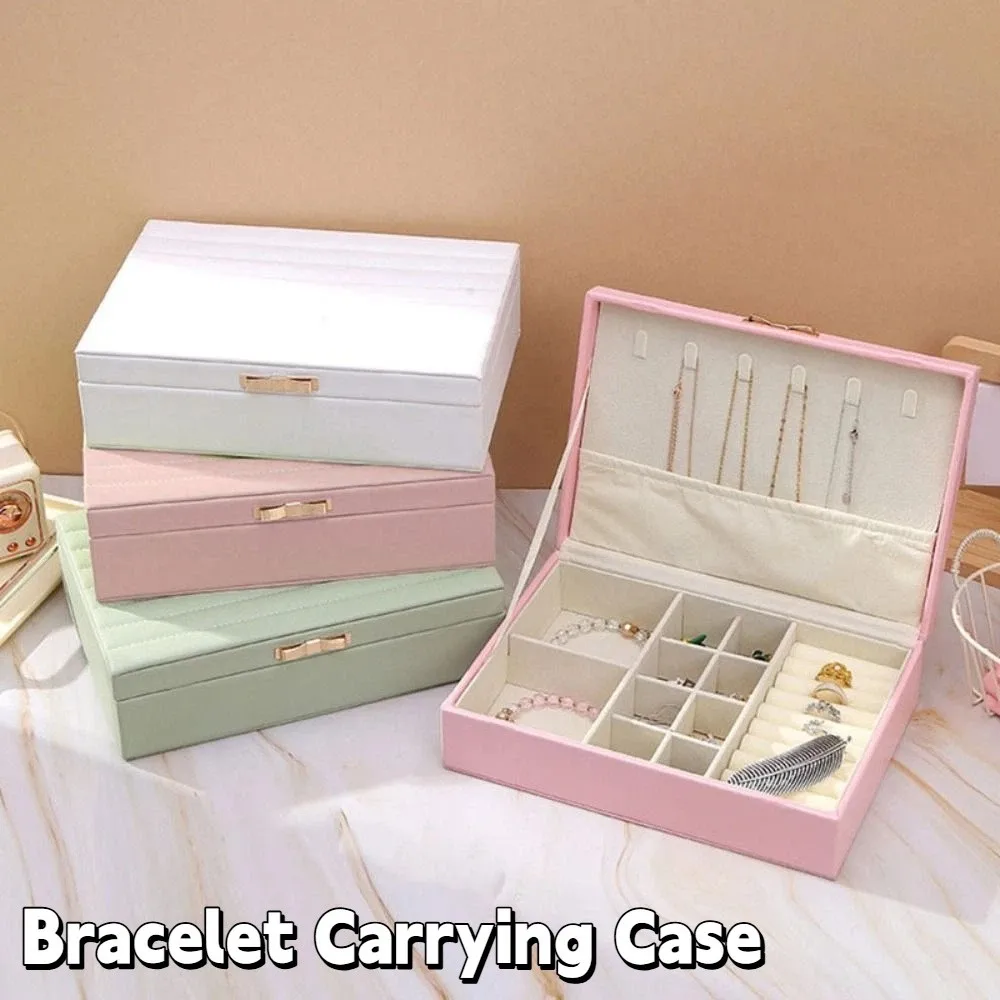 

PU Leather Bracelet Display Box Rings Necklace Velvet Inner Jewelry Storage Boxes Holder Organizer Bracelet Carrying Case