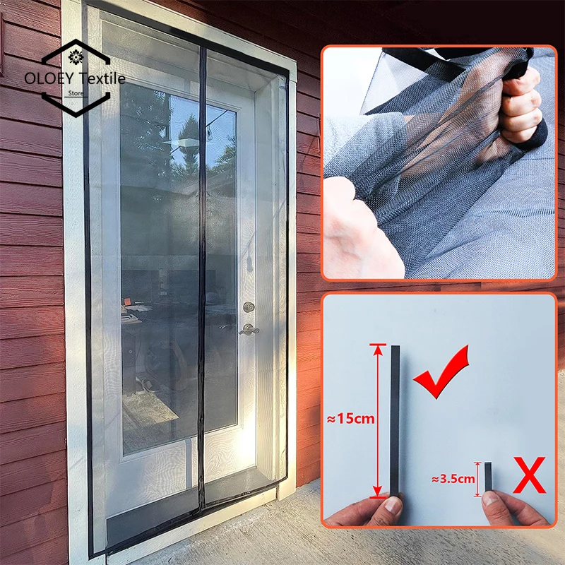 

New Strong Magnetic Door Screen Large Door Curtain Mosquito Net Customized Size Mosquito Proof Invisible Outdoor Pavilion