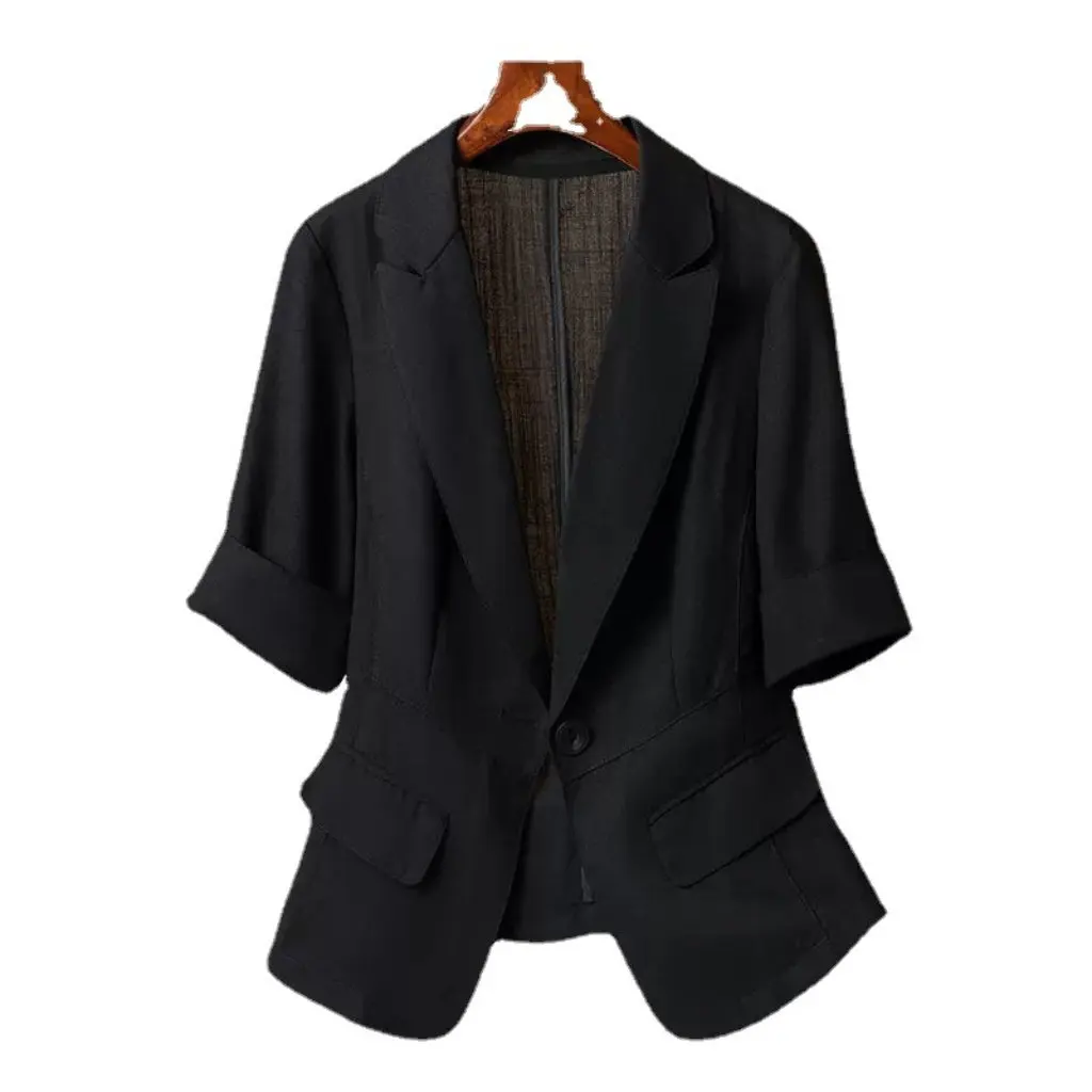 

Women's Thin Small Casual Suit Jacket Slim Short-Sleeved Top for Summer New Style