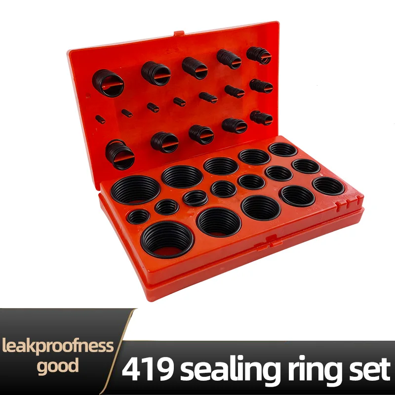 419PCS Set Universal O-Ring Assortment 32 Size Nitrile Rubber Ring Seal O Ring Gasket for Plumbing Automotive and Faucet Repair