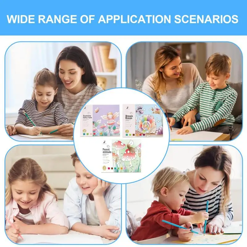 Water Coloring Books Creative Painting & Coloring Books Brushes Included Multifunctional Doodle Book For Artistic Exploration