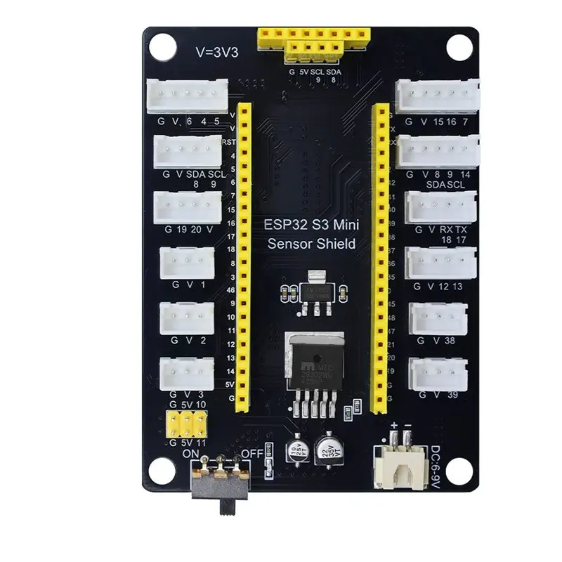 A37T-ESP32-S3 Iot Development Expansion Board, Xiaozhi AI Experiment Board, Mini Sensor Board With Anti-Reverse Interface