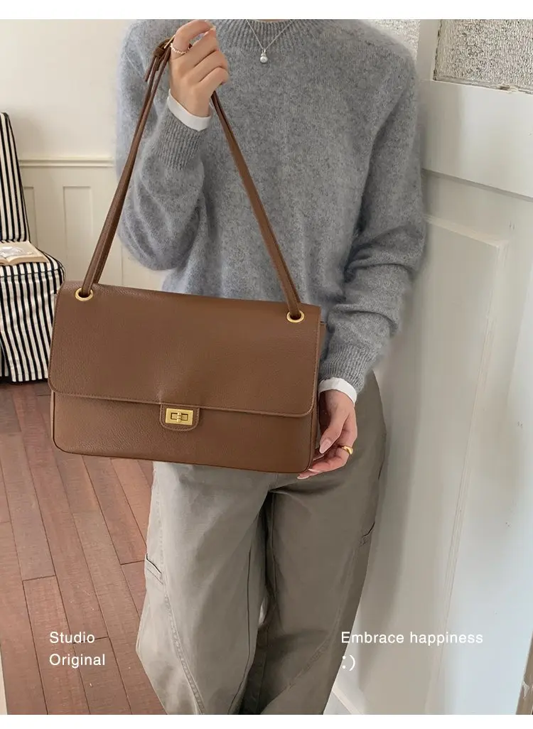 Bolso tipo cubo para mujer, diseño vertical de un solo asa, tapa abatible ancha, diseño sencillo y elegante, adecuado para adultos de 20 a 60 años.