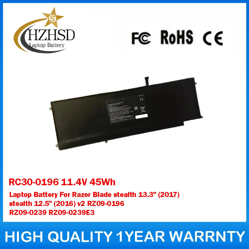 

RC30-0196 11.4V 45Wh Laptop Battery For Razer Blade stealth 13.3" (2017) stealth 12.5" (2016) v2 RZ09-0196 RZ09-0239 RZ09-0239E3