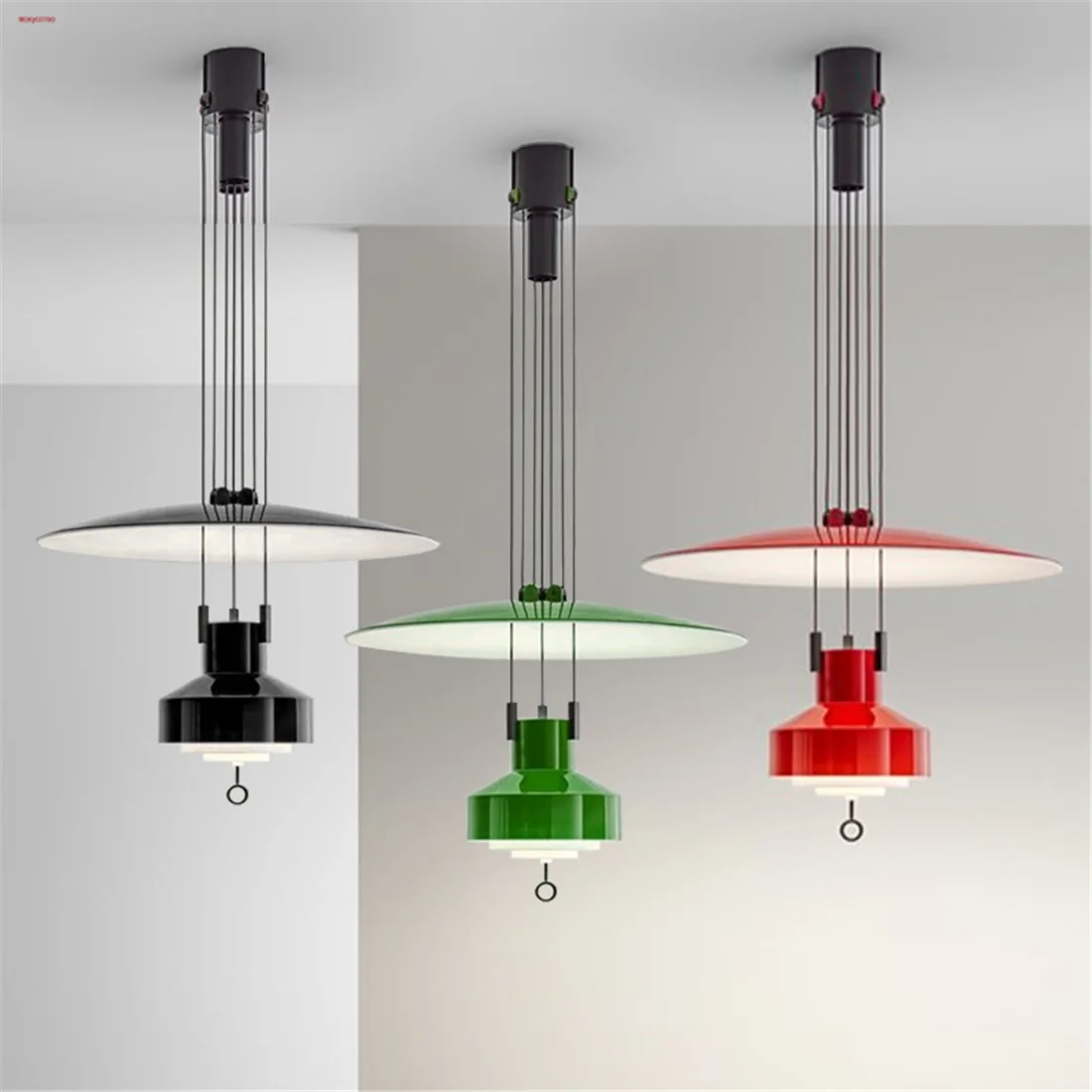 

Italian Designer Restaurant Ufo Liftable Led Chandeliers Modern Fashion Study Office Building Living Room Art Hanging Luminaire