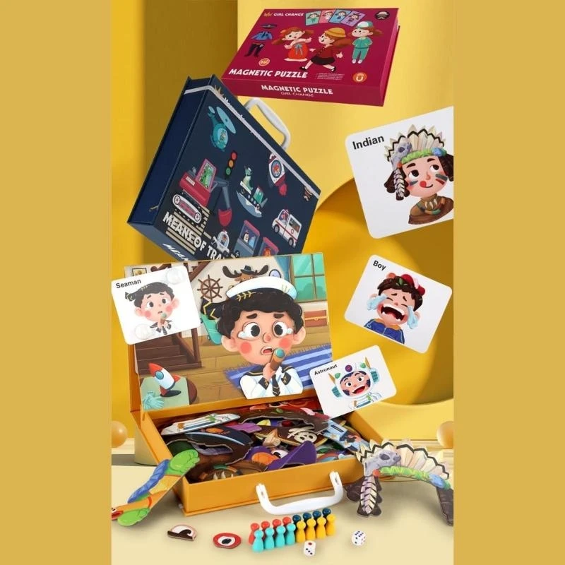 Magnetische sticker puzzel tekentafel speelgoed voor kinderen educatieve leeractiviteit 15UB