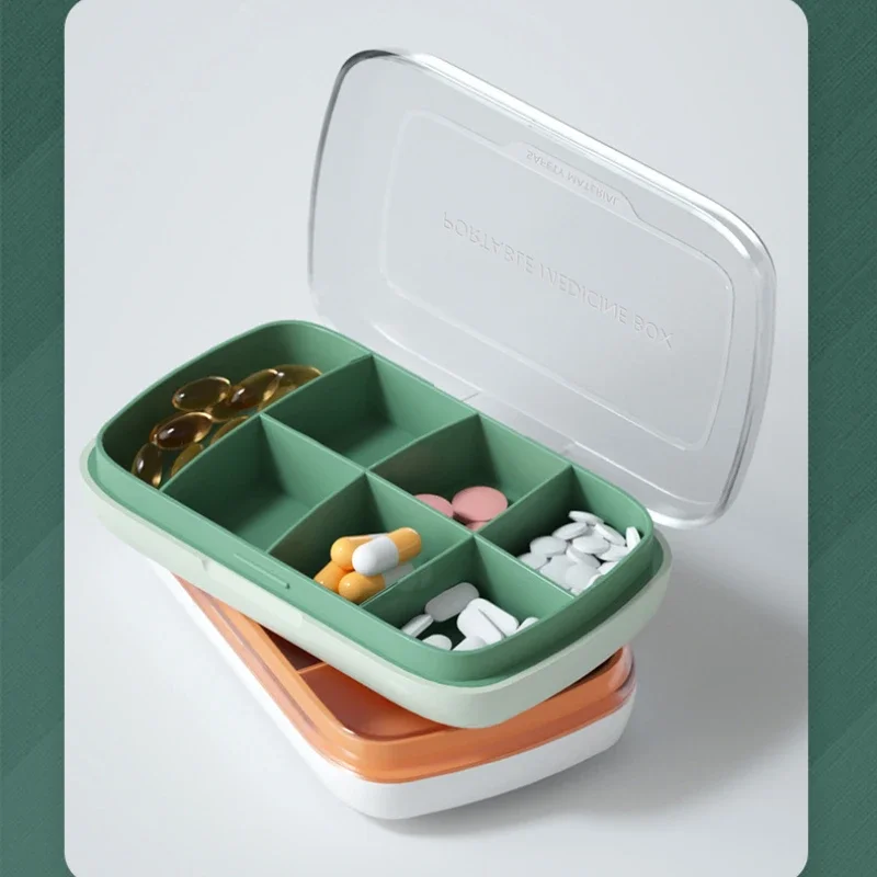 

7 Grids Organizer Container for Tablets Travel Pill Box with Seal Ring Small Box for Tablets Wheat Straw Container for Medicines