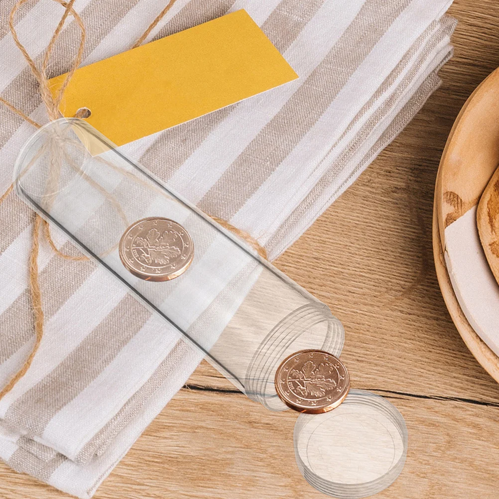 6 قطعة أنابيب العملات المعدنية الشفافة أصحاب البلاستيك لرباع Dimes Pennies عملة جمع أنابيب التخزين منظم سعة كبيرة #3