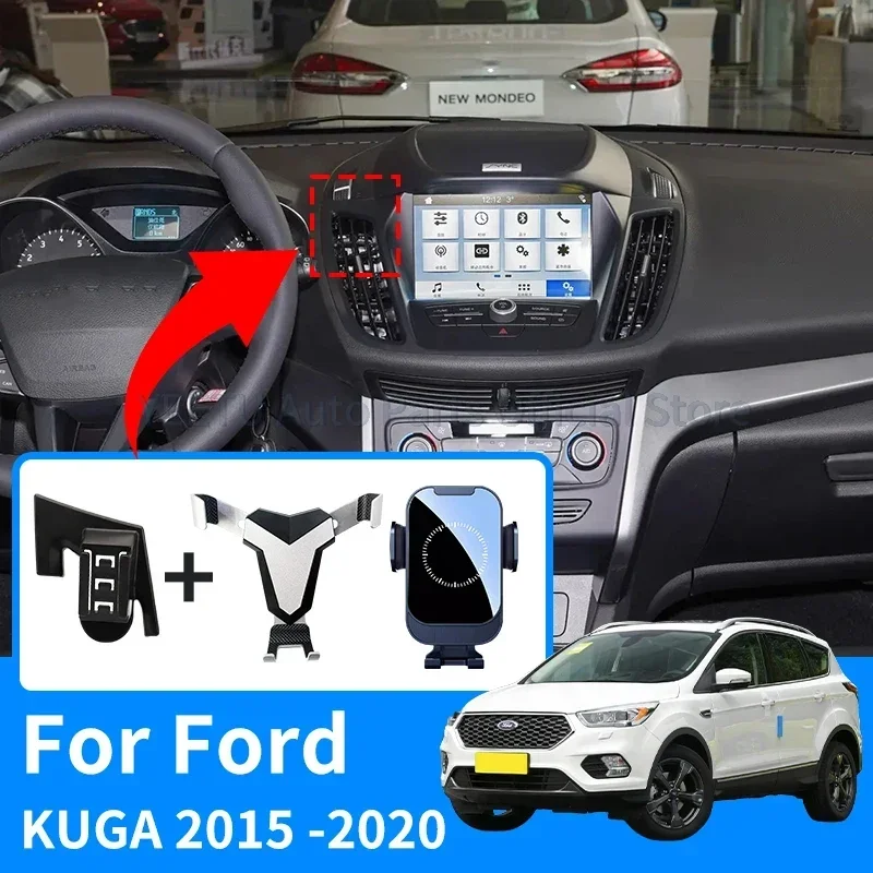 Phone Holder For Ford KUGA 2020 2019 2018 2017 2016 2015 Air Vent Mount Mobile Support GPS Stand Bracket Car Accessories