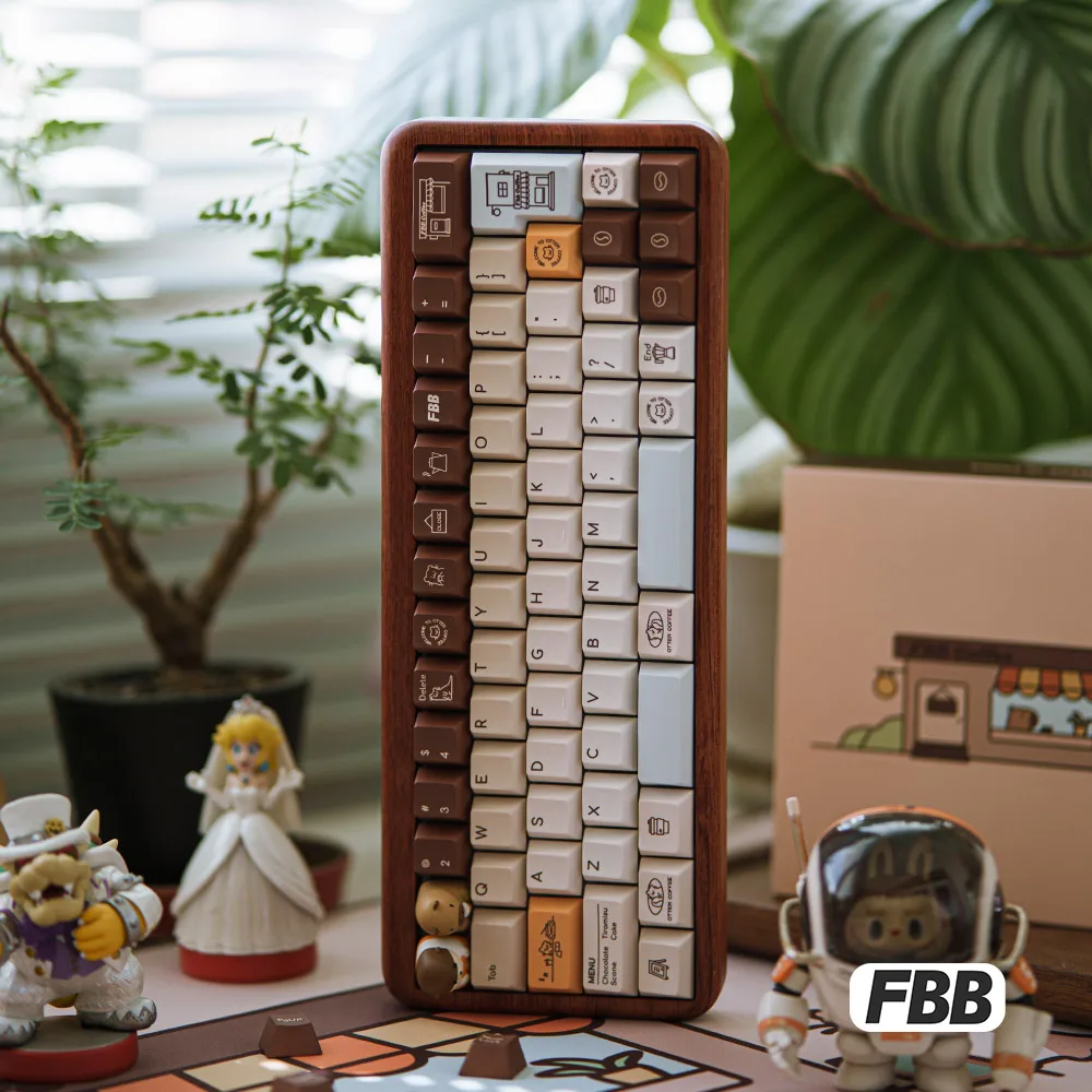 FBB أغطية المفاتيح قضاعة القهوة موضوع PBT لطيف كابيبارا مفاتيح شخصية DIY بها بنفسك للوحة المفاتيح الميكانيكية مفتاح قبعات هدية الكرتون 1.7 مللي متر سميكة