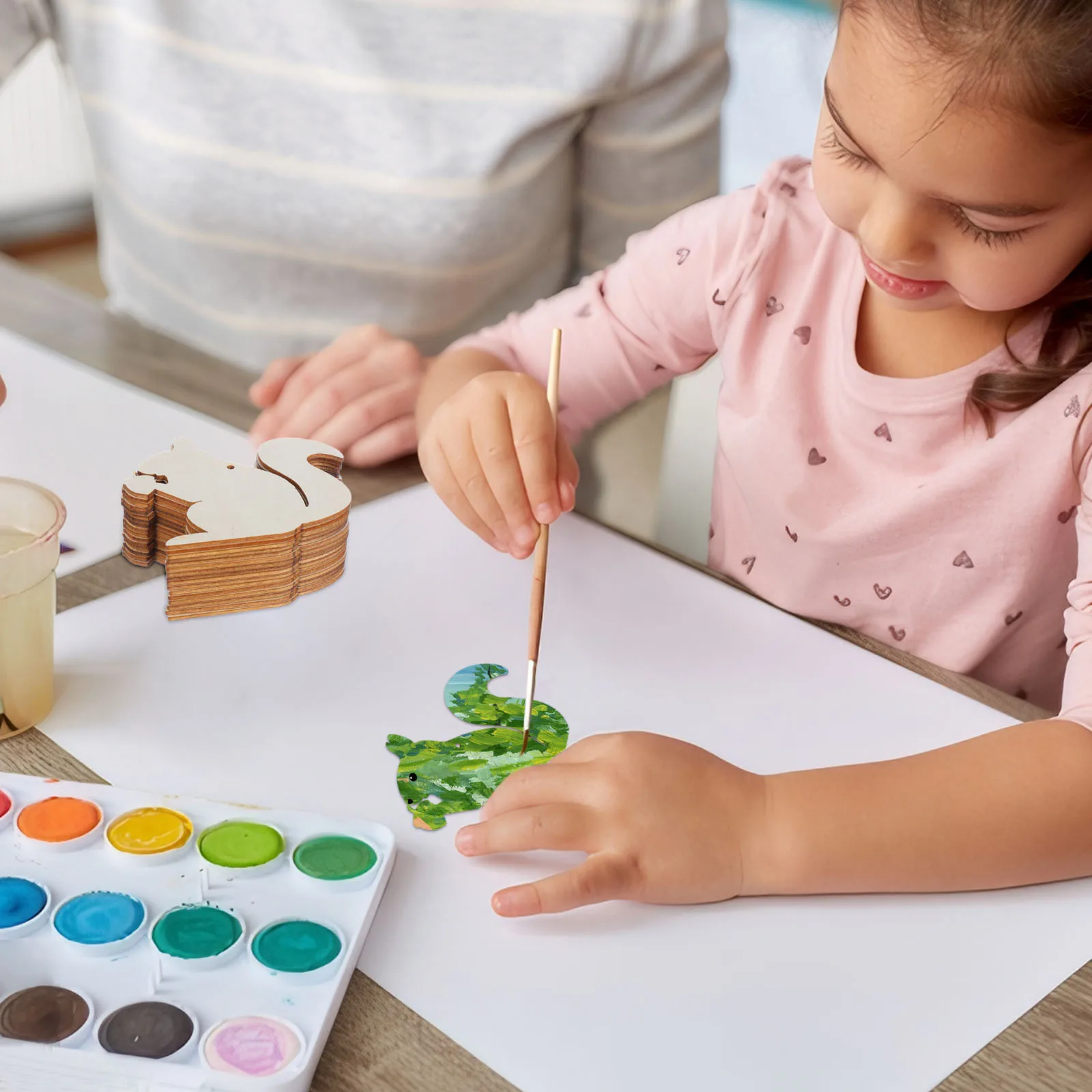 20 قطعة الأشكال الخشبية السنجاب لوحات خشبية غير مكتملة DIY بها بنفسك الكتابة على الجدران ملحق الحرف السنجاب للحرف اليدوية الخشب غير المكتمل