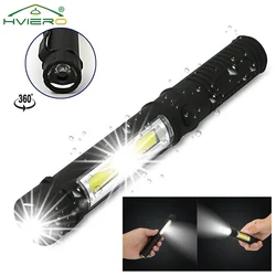 Multi-function Mini Pen flashlight COB LED Portable Work Light Inspection Torches Magnetic Base Waterproof Camping Cycling Bar