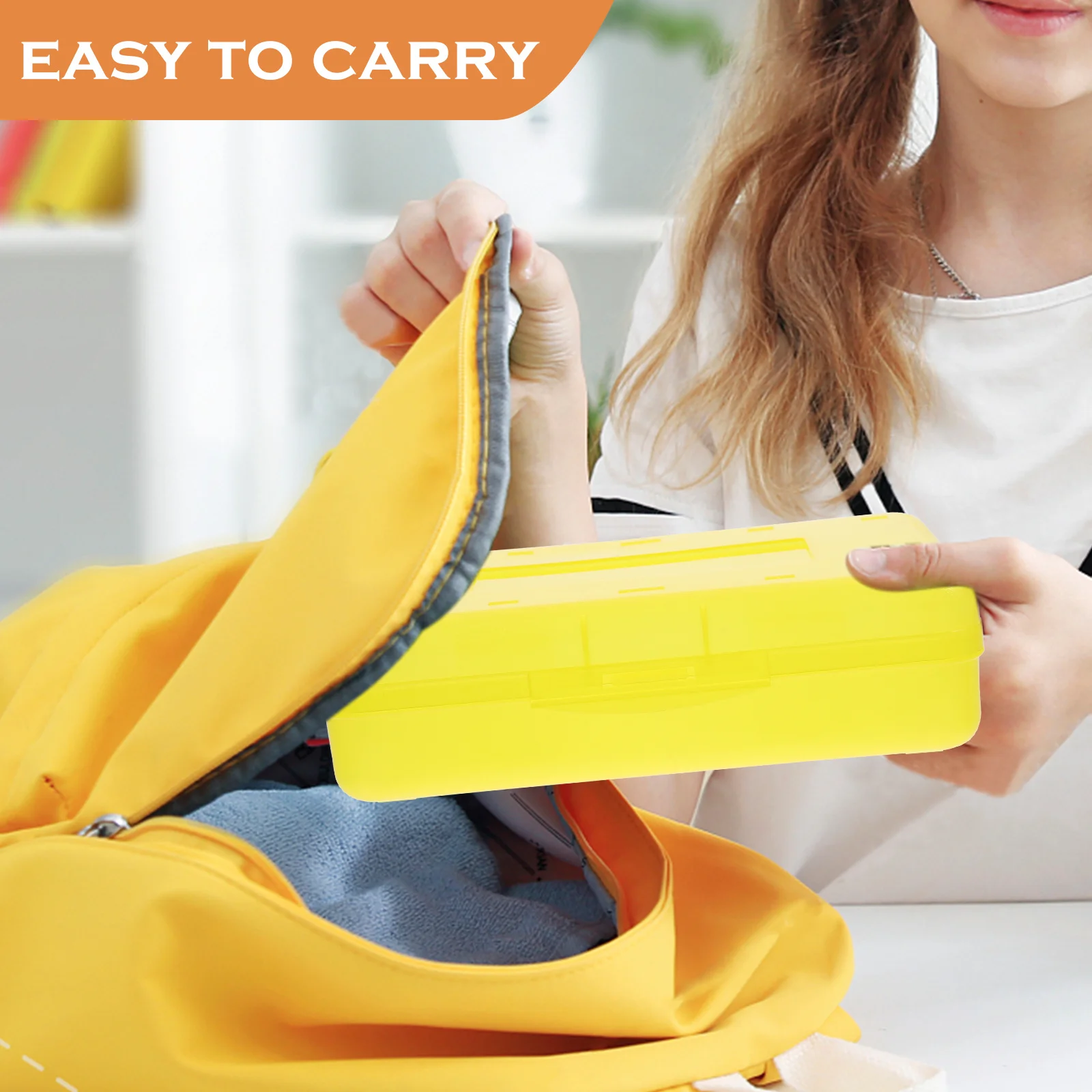 

Transparent Plastic Pencil Case Large Capacity Organizer Box Lightweight for School Office Stationery Storage