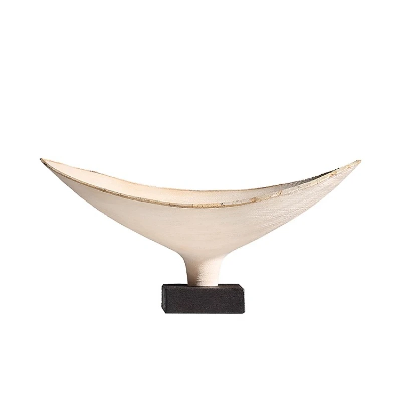 

Japanese modern decorative solid wood tray handmade simple wabi wind living room entrance coffee table fruit plate ornament