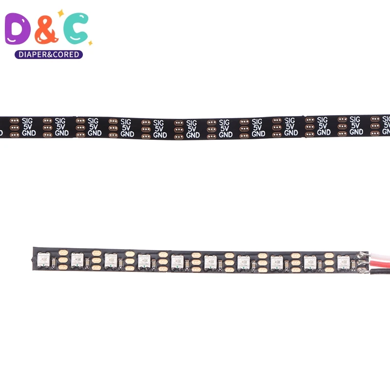 WS2812 Chip 3.5mm larghezza 5V scheda di striscia flessibile integrata 10 / 20pcs RGB LED IC 50 / 100mm di lunghezza per droni da corsa RC FPV