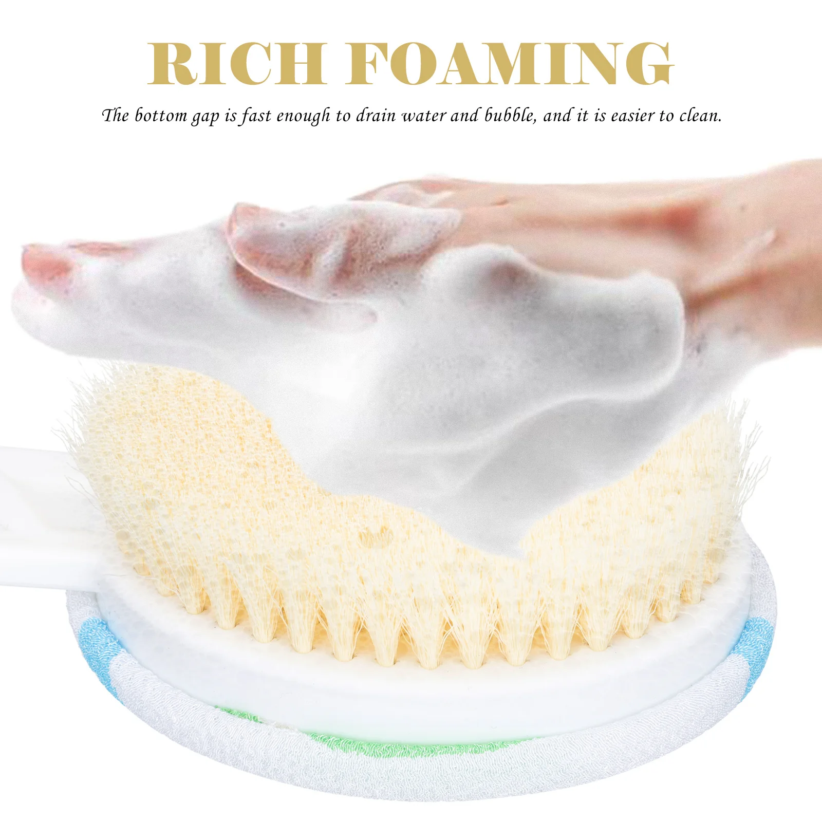 

1Pcs Portable Double Head Bath Brush Long Handle Shower Scrubber for Deep Pore Cleansing Dead Cellulite Removal and Itching