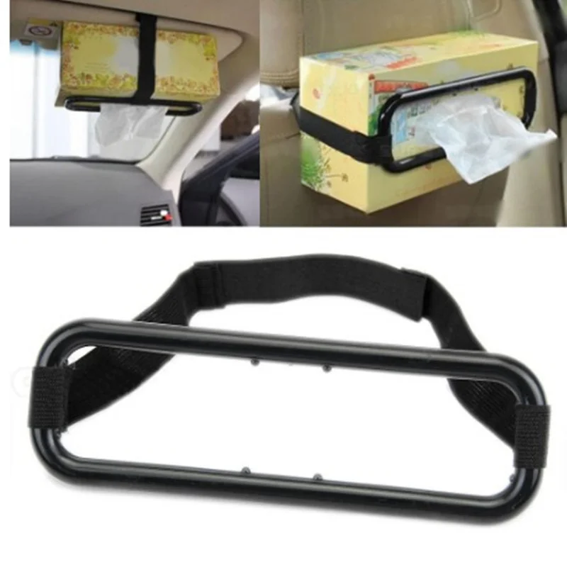 1Pc Car Visor Tissue Box Strap Clip Hanging Holder Seat Back Storage Organizer Interior Fixing Supplies