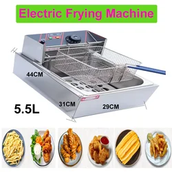 5.5L household commercial electric fryer 110V/220V, used for fried chicken, french fries and other food products