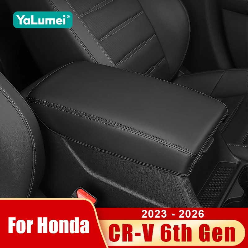 Für Honda CR-V CRV 6. Generation 2023 2024 2025 2026 Hybrid Auto Mittelkonsole Armlehnenbox-Abdeckung Zentrale Armlehne Leder-Zubehör