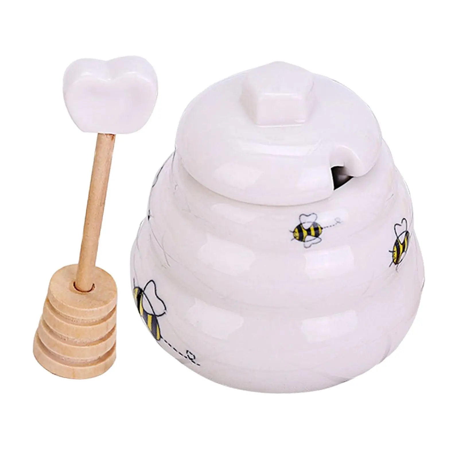 Accesorios para ollas de miel de porcelana, tapa de almacenamiento, dispensador de alimentos multifuncional para