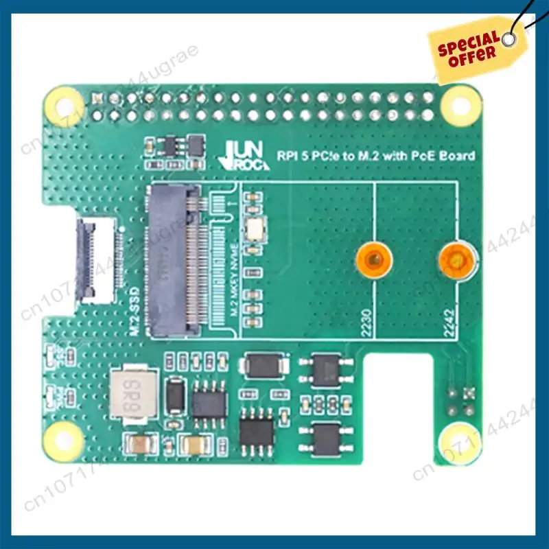 

-A15I For Raspberry Pi 5 Pcie To M.2 Interface With Poe Ethernet Power Supply Expansion Board Nvme Protocol HAT+